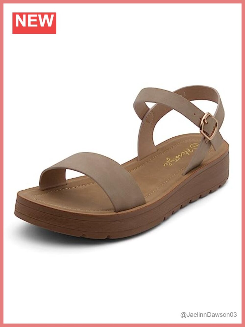 Flat Sandals with Adjustable Ankle Strap and Cushioned Footbed